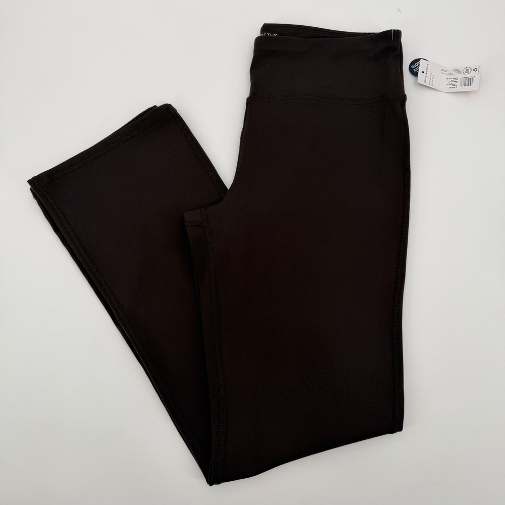 Jockey Womens Premium Yoga Pants After Dark Brown High Rise Sueded Large Fitness